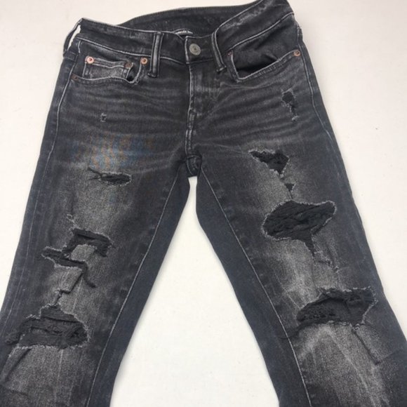 LIKE NEW MENS DISTRESS BLACKWASH SKINNY JEANS 26x28 ⭐️ - Picture 5 of 15